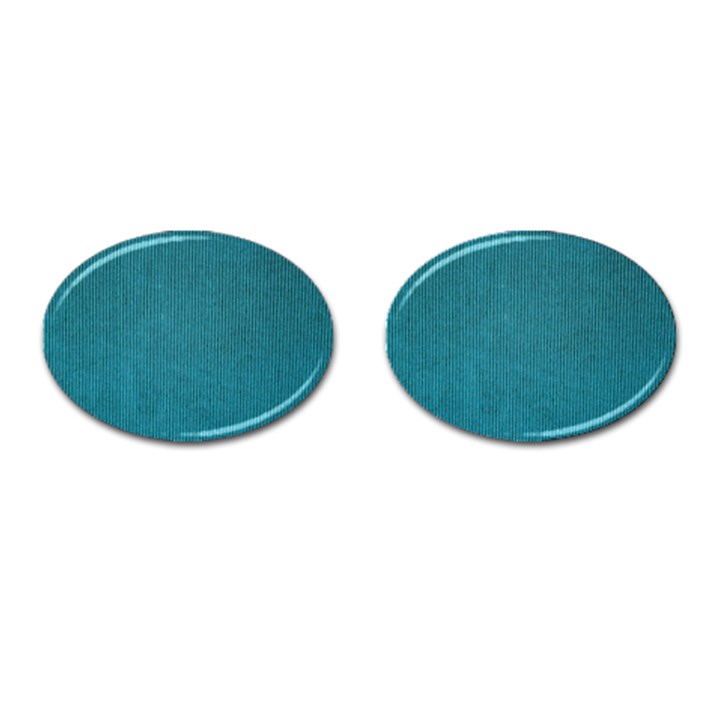 Blue digital Fabric Cufflinks (Oval)