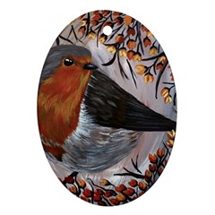 European Robin Ornament (oval)