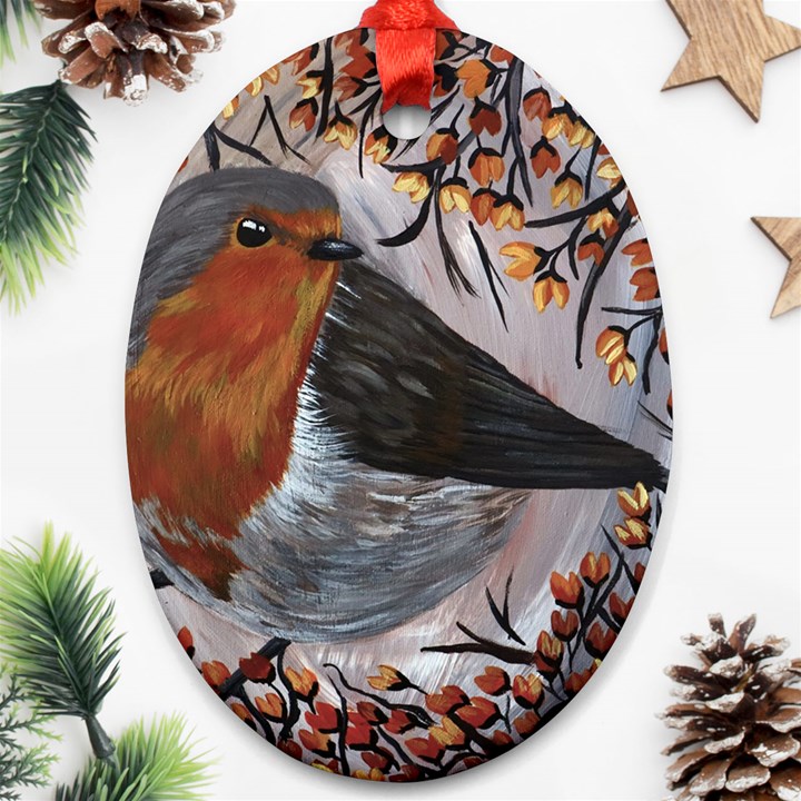 European robin Ornament (Oval)