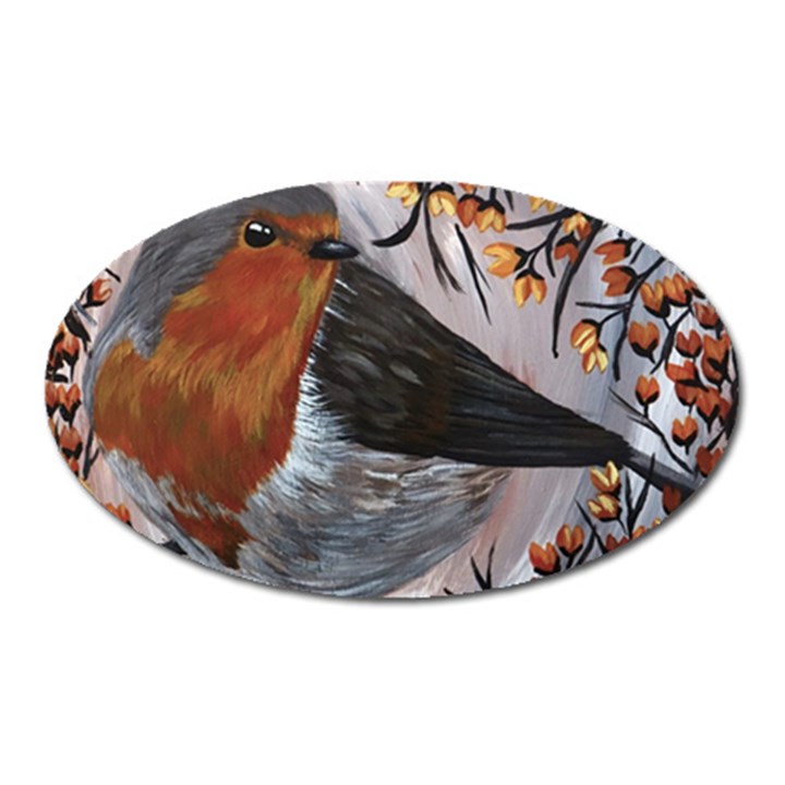 European robin Oval Magnet