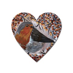 European Robin Heart Magnet by EireneSan