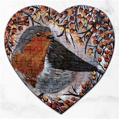 European Robin Jigsaw Puzzle (heart) by EireneSan