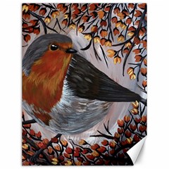 European Robin Canvas 12  X 16  by EireneSan