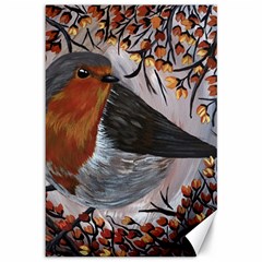 European Robin Canvas 12  X 18  by EireneSan