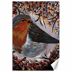 European Robin Canvas 20  X 30  by EireneSan