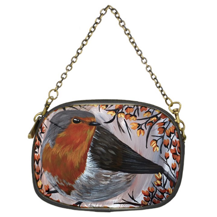 European robin Chain Purse (Two Sides)