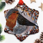 European robin Snowflake Ornament (Two Sides) Back