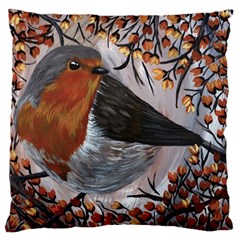 European Robin Large Cushion Case (two Sides) by EireneSan