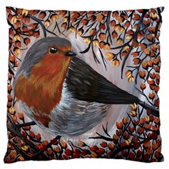 European Robin Standard Premium Plush Fleece Cushion Case (one Side)