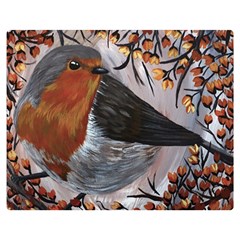 European Robin Two Sides Premium Plush Fleece Blanket (medium) by EireneSan