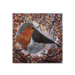 European Robin Satin Bandana Scarf 22  X 22  by EireneSan