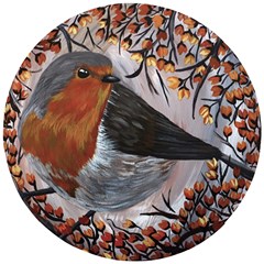 European Robin Wooden Puzzle Round by EireneSan