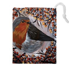 European Robin Drawstring Pouch (4xl) by EireneSan