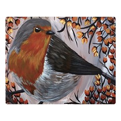 European Robin Premium Plush Fleece Blanket (large) by EireneSan