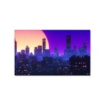 The Sun Night Music The City Background 80s, 80 s Synth Sticker (Rectangular) Front