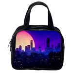 The Sun Night Music The City Background 80s, 80 s Synth Classic Handbag (One Side) Front