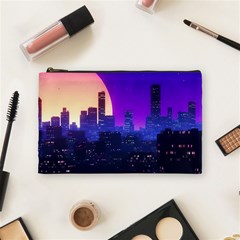 The Sun Night Music The City Background 80s, 80 s Synth Cosmetic Bag (medium) by uniart180623