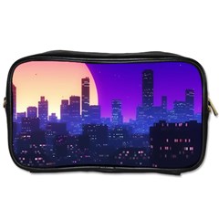 The Sun Night Music The City Background 80s, 80 s Synth Toiletries Bag (one Side) by uniart180623