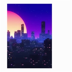 The Sun Night Music The City Background 80s, 80 s Synth Small Garden Flag (two Sides) by uniart180623