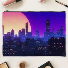 The Sun Night Music The City Background 80s, 80 s Synth Cosmetic Bag (xxxl) by uniart180623