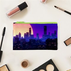 The Sun Night Music The City Background 80s, 80 s Synth Cosmetic Bag (xs) by uniart180623