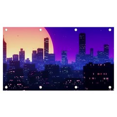 The Sun Night Music The City Background 80s, 80 s Synth Banner And Sign 7  X 4  by uniart180623