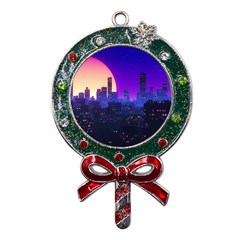 The Sun Night Music The City Background 80s, 80 s Synth Metal X mas Lollipop With Crystal Ornament