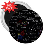 Black Background With Text Overlay Mathematics Formula Board 3  Magnets (100 pack) Front