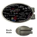 Black Background With Text Overlay Mathematics Formula Board Money Clips (Oval)  Front