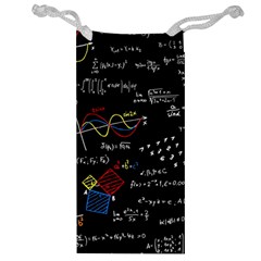 Black Background With Text Overlay Mathematics Formula Board Jewelry Bag by uniart180623