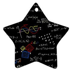 Black Background With Text Overlay Mathematics Formula Board Star Ornament (two Sides) by uniart180623