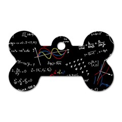 Black Background With Text Overlay Mathematics Formula Board Dog Tag Bone (two Sides) by uniart180623