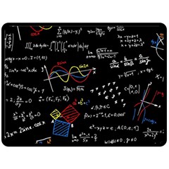 Black Background With Text Overlay Mathematics Formula Board Fleece Blanket (large) by uniart180623