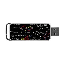 Black Background With Text Overlay Mathematics Formula Board Portable Usb Flash (one Side) by uniart180623