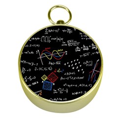 Black Background With Text Overlay Mathematics Formula Board Gold Compasses by uniart180623