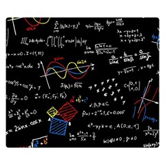 Black Background With Text Overlay Mathematics Formula Board Two Sides Premium Plush Fleece Blanket (small) by uniart180623