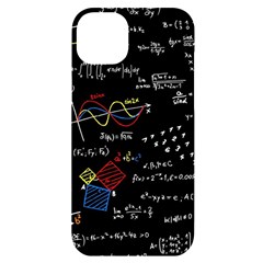 Black Background With Text Overlay Mathematics Formula Board Iphone 14 Plus Black Uv Print Case by uniart180623