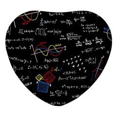 Black Background With Text Overlay Mathematics Formula Board Heart Glass Fridge Magnet (4 Pack) by uniart180623