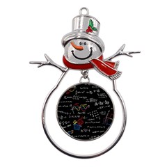 Black Background With Text Overlay Mathematics Formula Board Metal Snowman Ornament