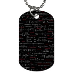 Black Background With Text Overlay Digital Art Mathematics Dog Tag (one Side) by uniart180623