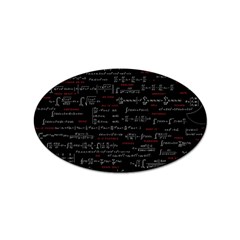 Black Background With Text Overlay Digital Art Mathematics Sticker Oval (10 Pack) by uniart180623