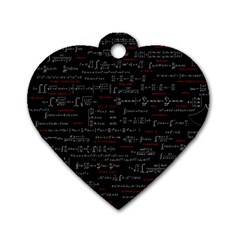 Black Background With Text Overlay Digital Art Mathematics Dog Tag Heart (two Sides) by uniart180623