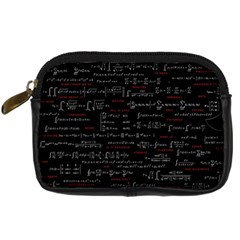 Black Background With Text Overlay Digital Art Mathematics Digital Camera Leather Case by uniart180623