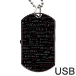 Black Background With Text Overlay Digital Art Mathematics Dog Tag USB Flash (One Side) Front