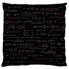 Black Background With Text Overlay Digital Art Mathematics Large Cushion Case (two Sides) by uniart180623