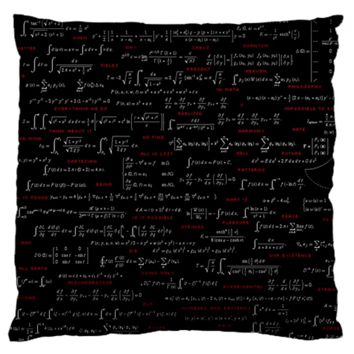 Black Background With Text Overlay Digital Art Mathematics Standard Premium Plush Fleece Cushion Case (Two Sides)