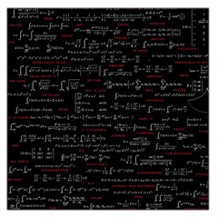 Black Background With Text Overlay Digital Art Mathematics Square Satin Scarf (36  X 36 ) by uniart180623