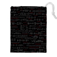 Black Background With Text Overlay Digital Art Mathematics Drawstring Pouch (4xl) by uniart180623