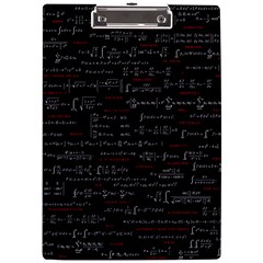 Black Background With Text Overlay Digital Art Mathematics A4 Acrylic Clipboard by uniart180623