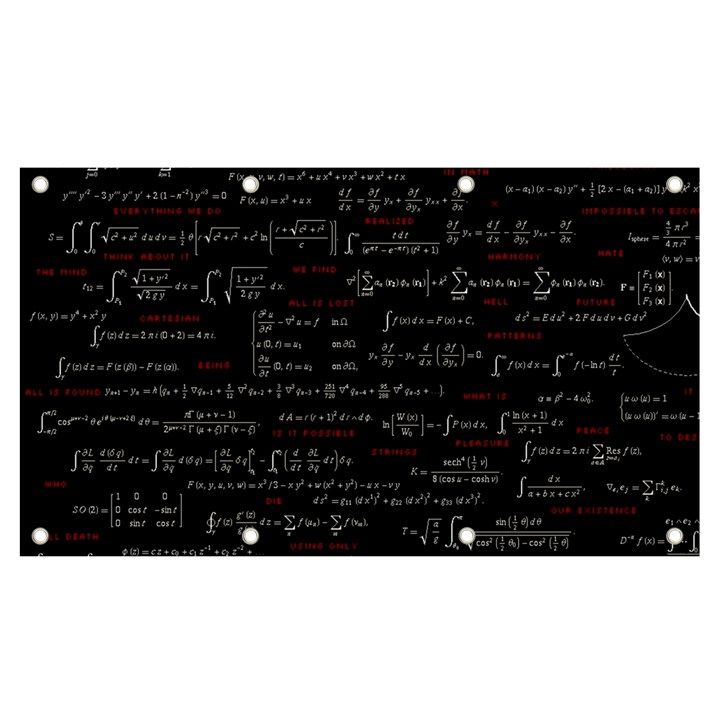 Black Background With Text Overlay Digital Art Mathematics Banner and Sign 7  x 4 